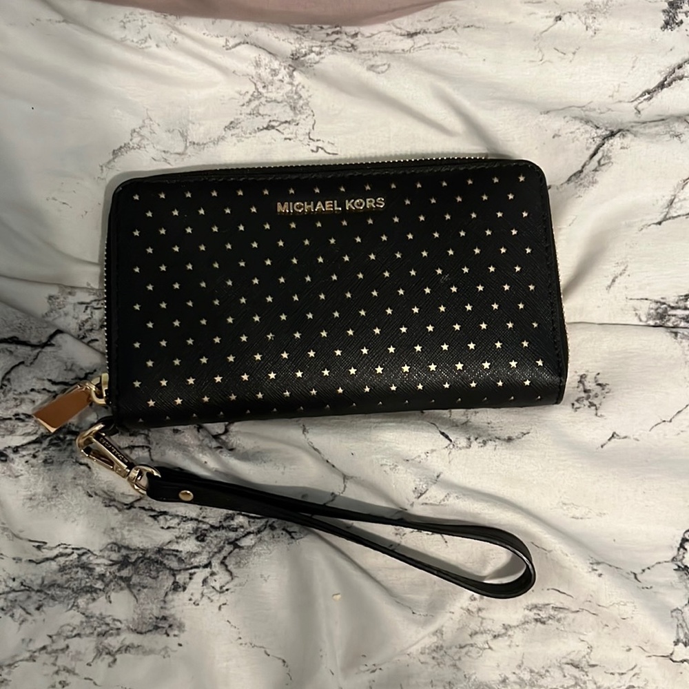 mk black gold star wristlet LIMITED EDITION